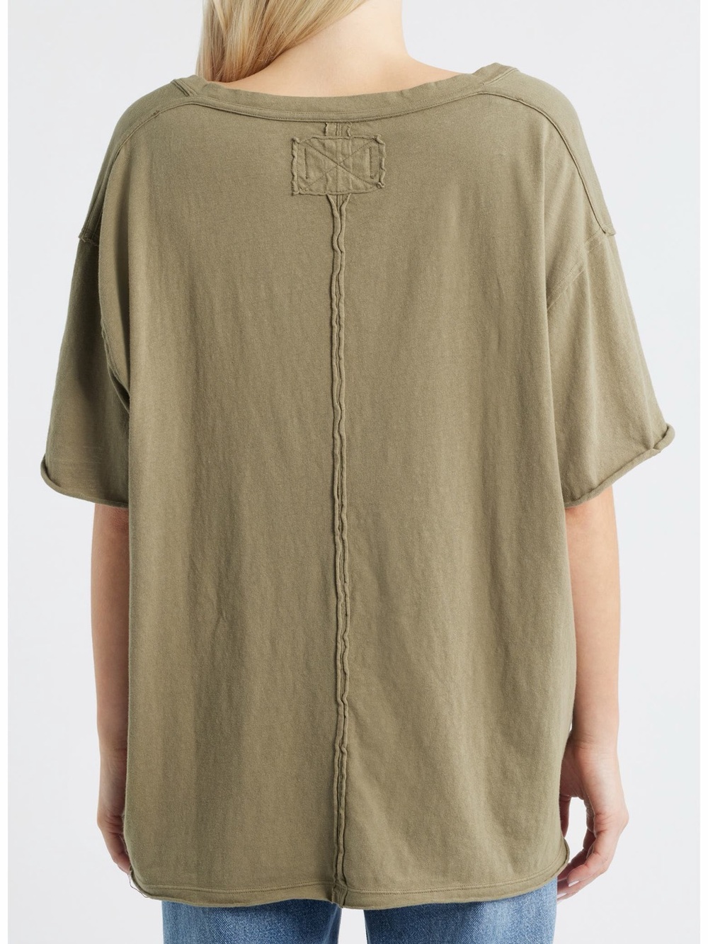NWT Free People We The Free Nina V-Neck Tee in an olive green - Picture 3 of 4